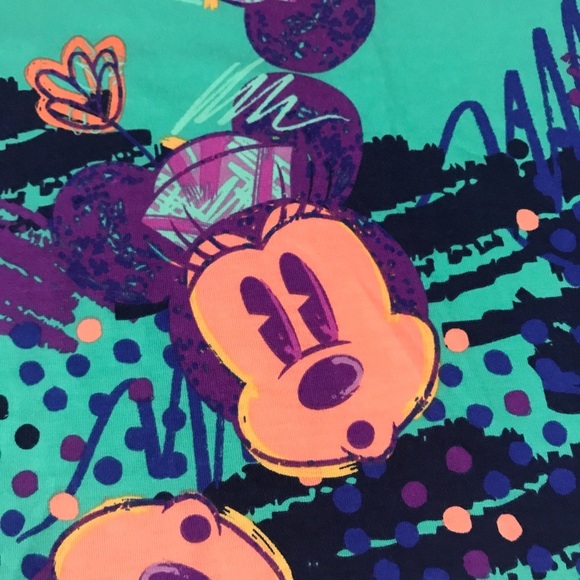 LuLaRoe Irma Disney Mickey Purple Teal Blue Tunic - Picture 2 of 3